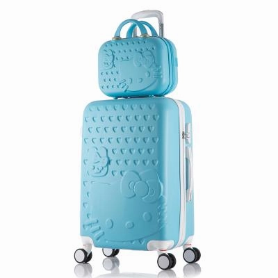 Hello Kitty Luggage bag,Children Women Suitcase set,ABS Cartoon Travel Box,Rolling Trolley Hardcase