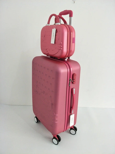 Hello Kitty Luggage Bag,Children Women Suitcase Set,Abs Cartoon Travel Box,Rolling Trolley Hardcase
