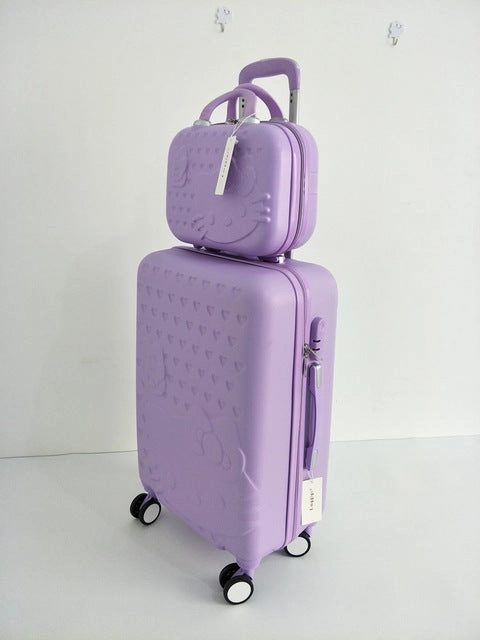 Hello Kitty Luggage Bag,Children Women Suitcase Set,Abs Cartoon Travel Box,Rolling Trolley Hardcase