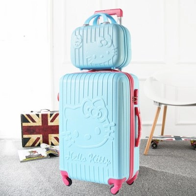 Hello Kitty Travel Suitcase Set With Wheel Rolling Luggage Spinner Trolley Case Woman Cosmetic Case