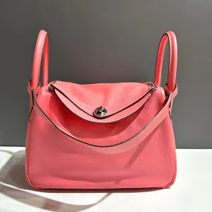 Hermes Lindy 30 Pink Leather Shoulder Bag