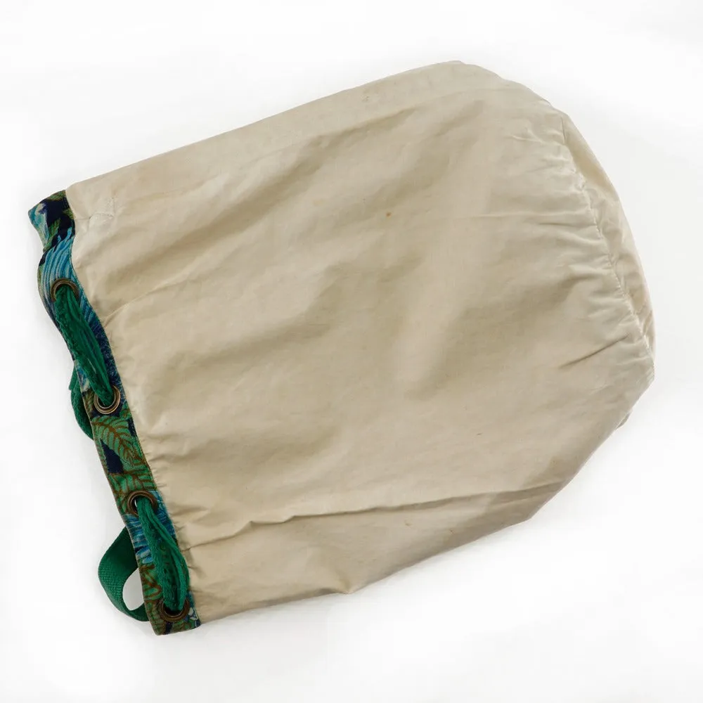 HERMES Shoulder Bag cotton Green Botanical Pattern Bird Pattern one belt