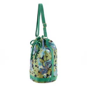 HERMES Shoulder Bag cotton Green Botanical Pattern Bird Pattern one belt
