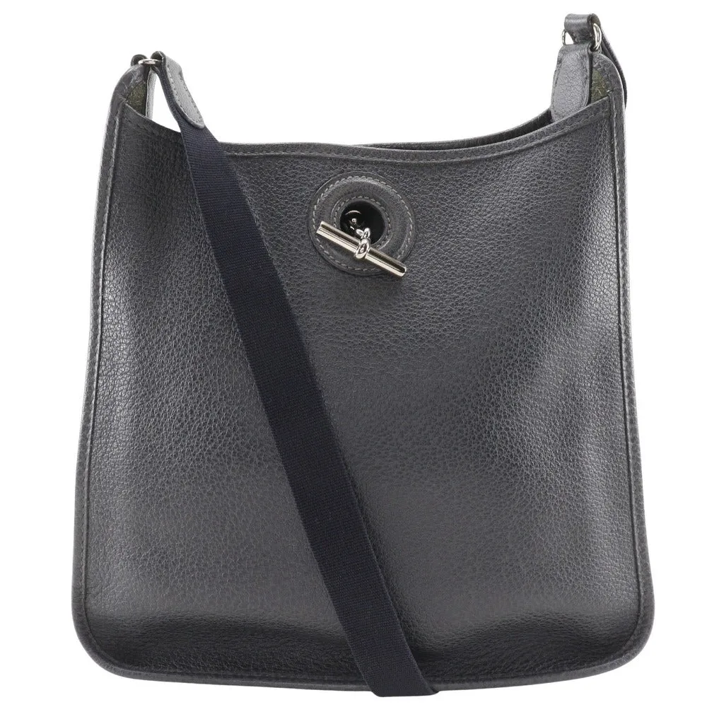 HERMES Shoulder Bag leather gray Vespa 28 Women Used