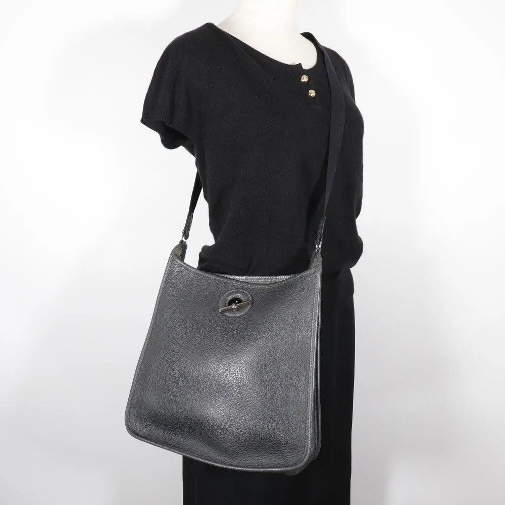 HERMES Shoulder Bag leather gray Vespa 28 Women Used