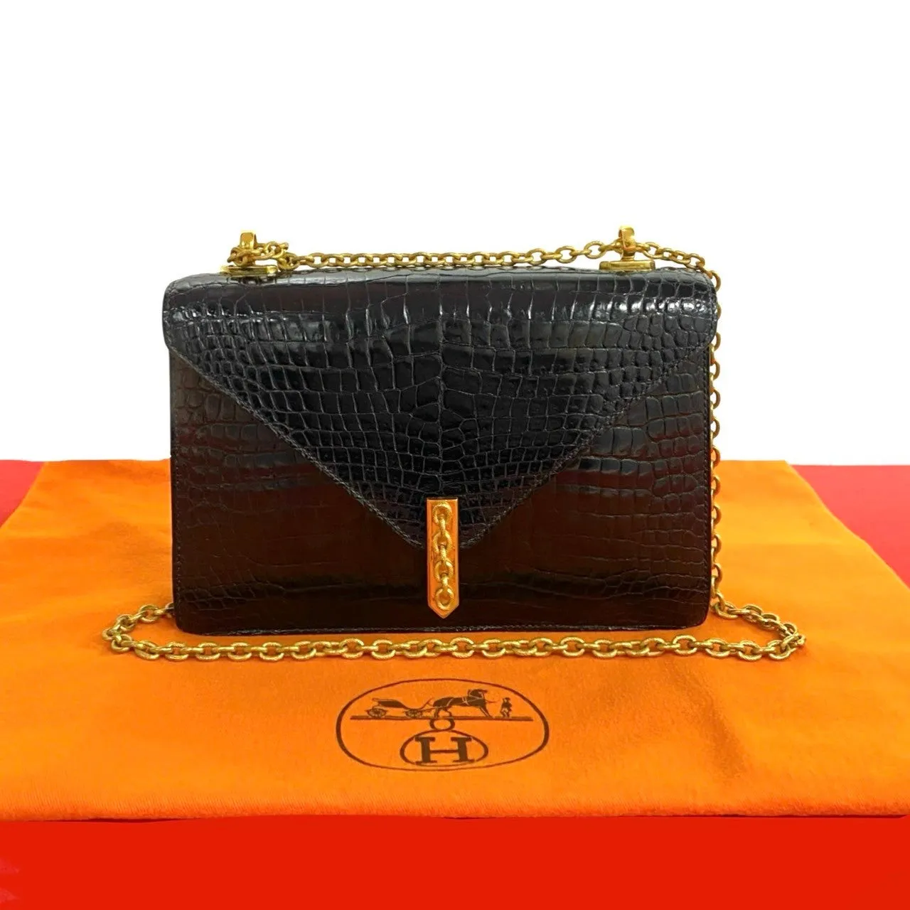 HERMES Shoulder Bag Polosus black Alcazar Women Used
