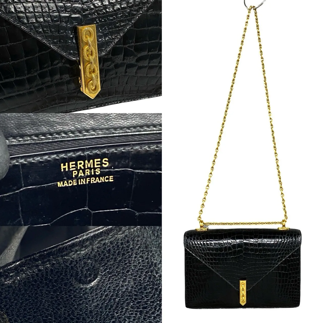 HERMES Shoulder Bag Polosus black Alcazar Women Used
