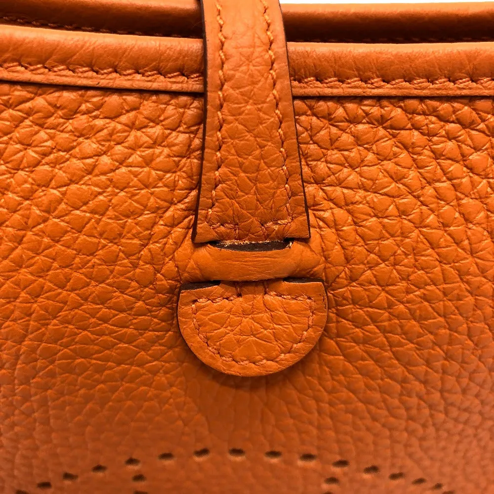 HERMES Shoulder Bag Taurillon Clemence Orange Evelyn TPM Women Used
