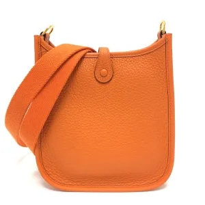 HERMES Shoulder Bag Taurillon Clemence Orange Evelyn TPM Women Used