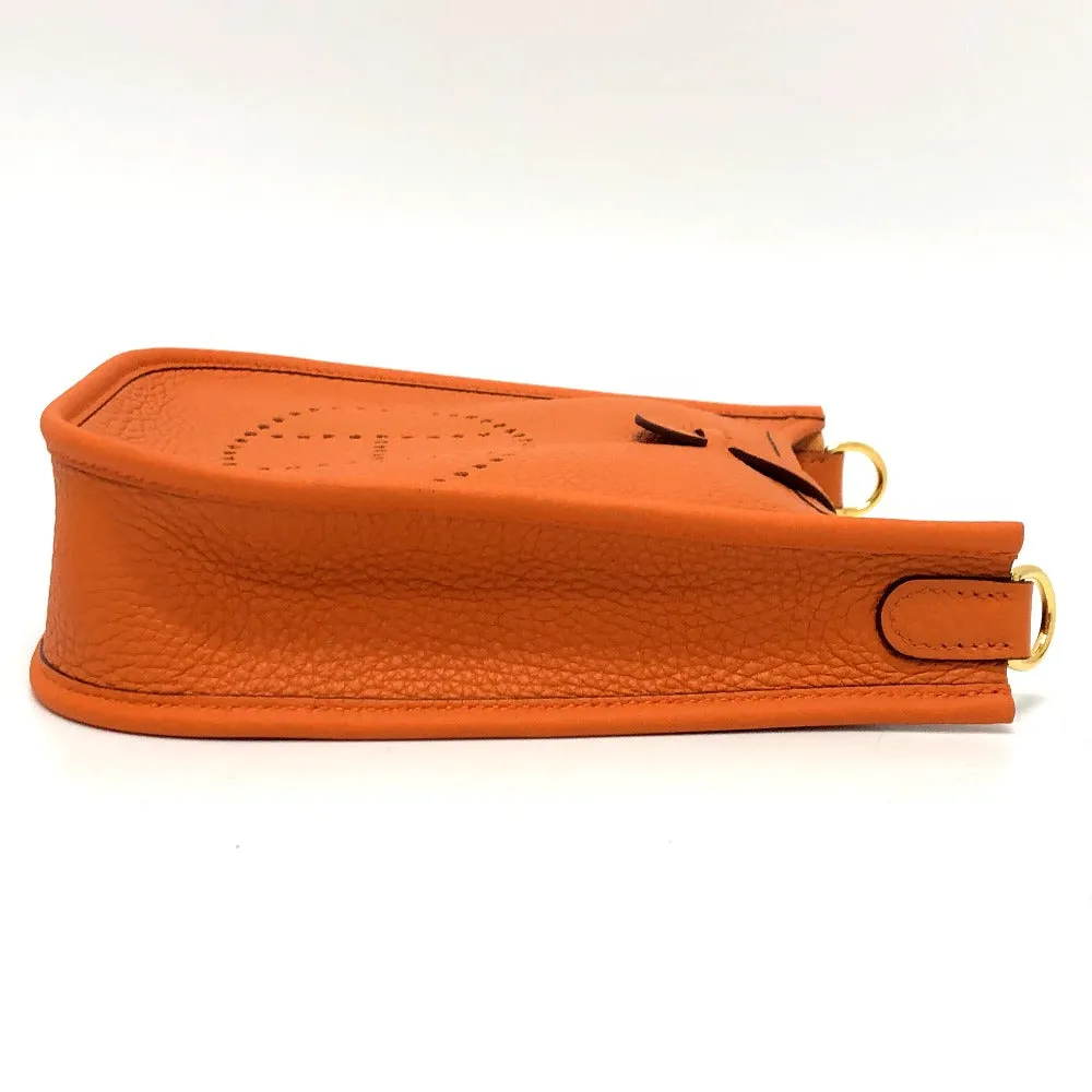 HERMES Shoulder Bag Taurillon Clemence Orange Evelyn TPM Women Used