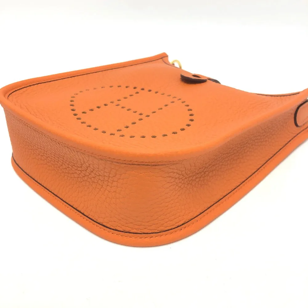 HERMES Shoulder Bag Taurillon Clemence Orange Evelyn TPM Women Used