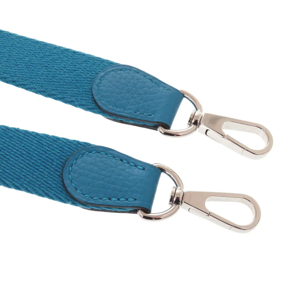 HERMES Shoulder strap canvas Blue Zanzibar Women Used