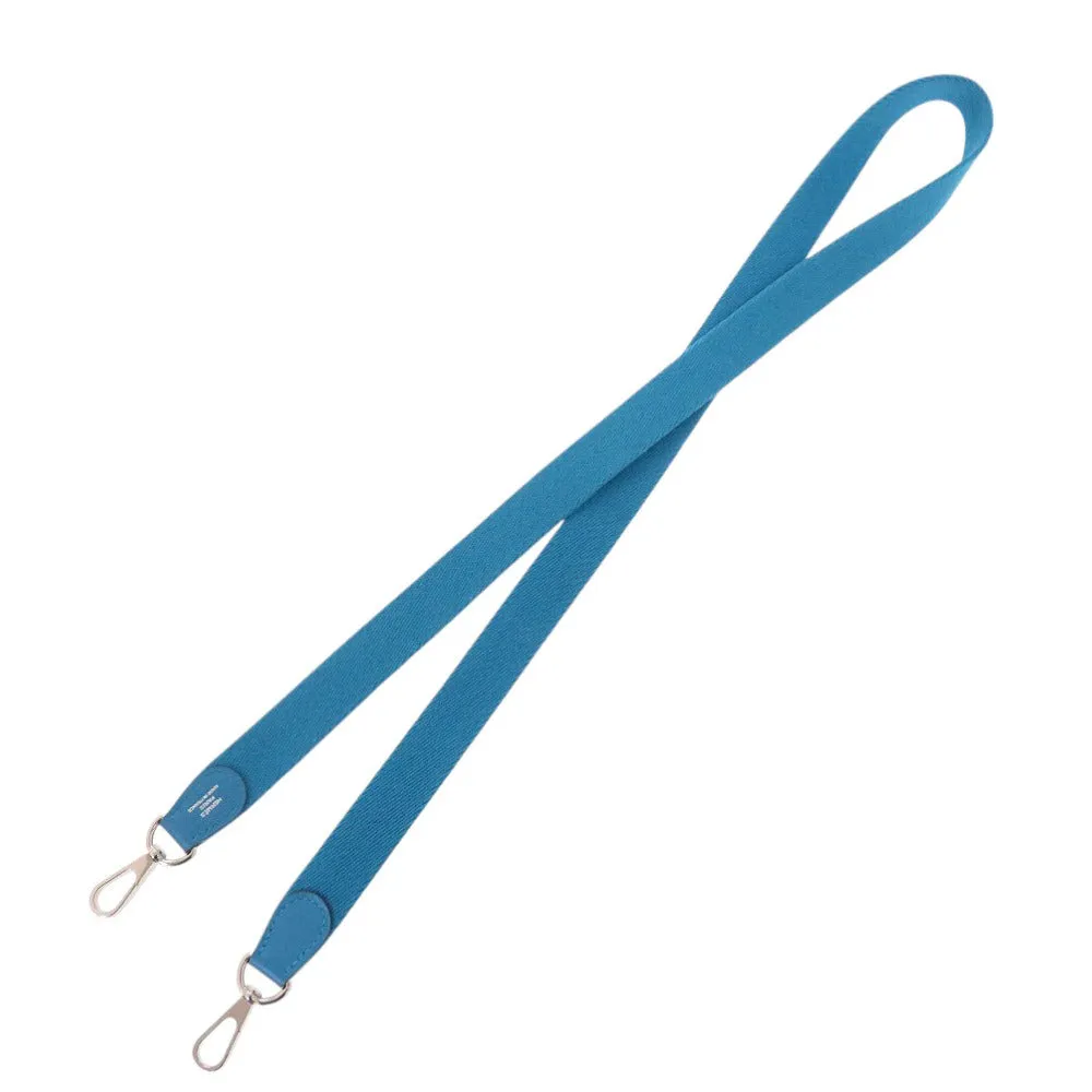 HERMES Shoulder strap canvas Blue Zanzibar Women Used