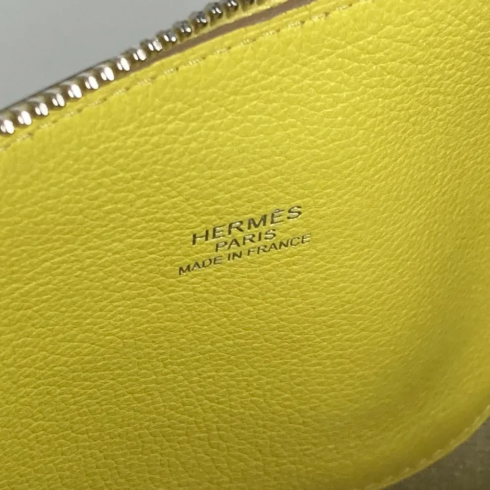 HERMES Tote Bag Swift, Toile H yellow Shoulder Bag Boston Duffel bag Bored 45 Women Used