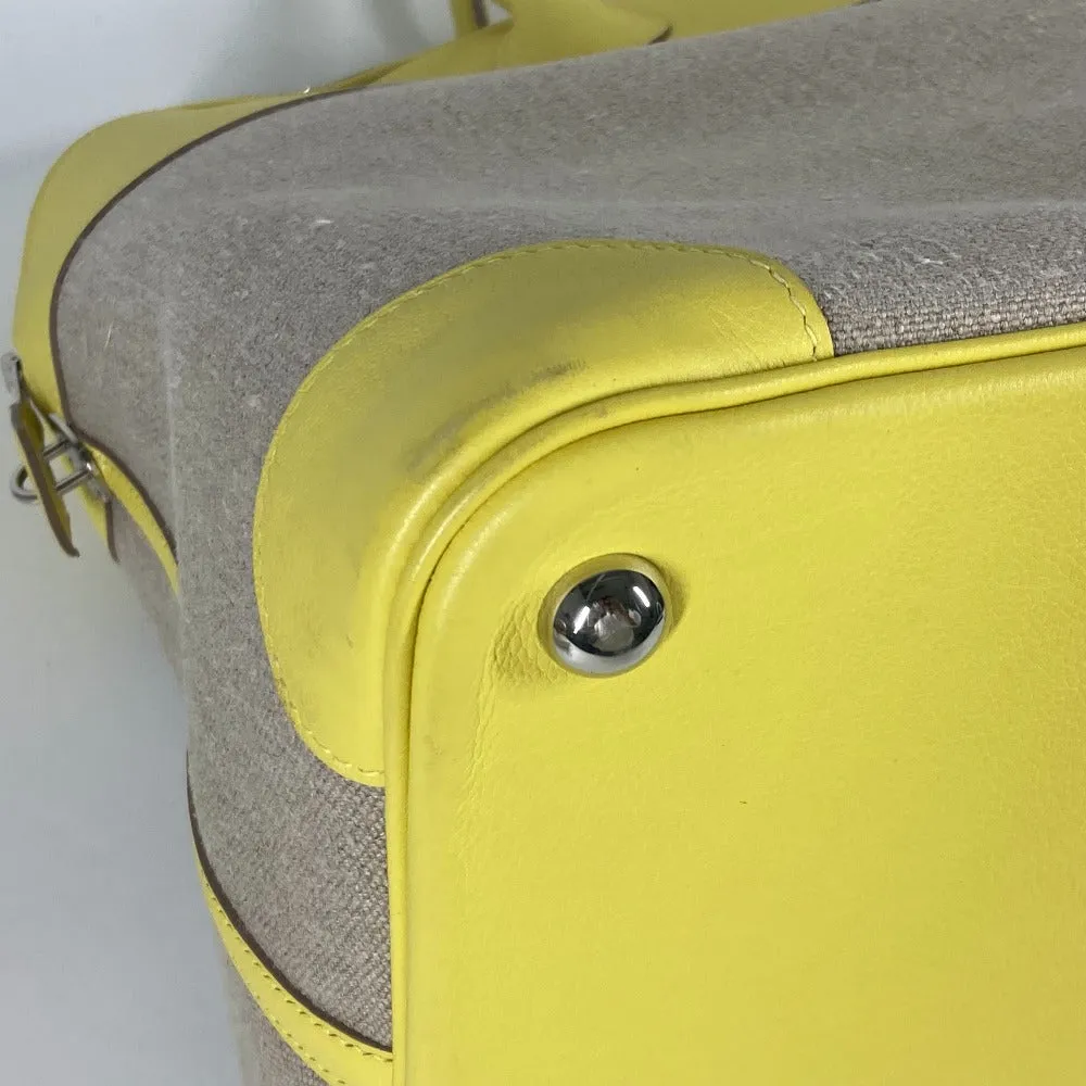 HERMES Tote Bag Swift, Toile H yellow Shoulder Bag Boston Duffel bag Bored 45 Women Used