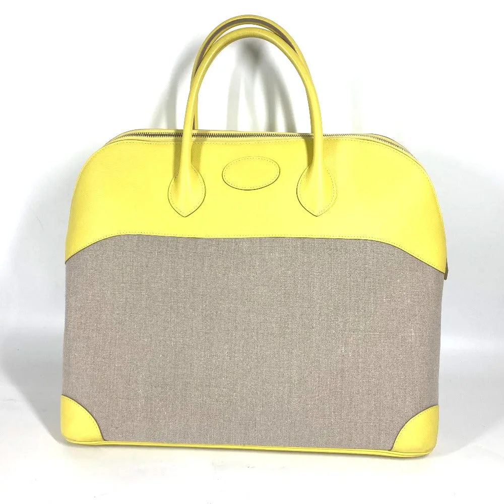 HERMES Tote Bag Swift, Toile H yellow Shoulder Bag Boston Duffel bag Bored 45 Women Used