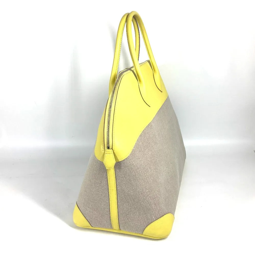 HERMES Tote Bag Swift, Toile H yellow Shoulder Bag Boston Duffel bag Bored 45 Women Used