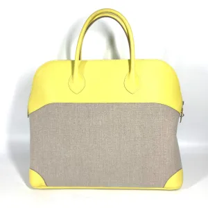 HERMES Tote Bag Swift, Toile H yellow Shoulder Bag Boston Duffel bag Bored 45 Women Used