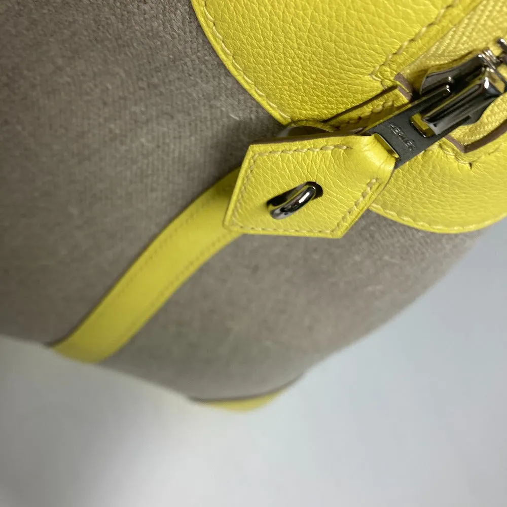 HERMES Tote Bag Swift, Toile H yellow Shoulder Bag Boston Duffel bag Bored 45 Women Used