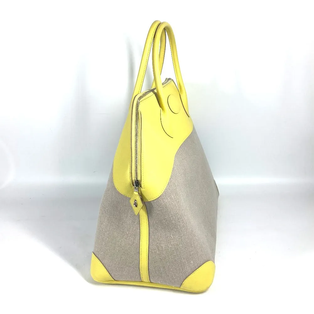 HERMES Tote Bag Swift, Toile H yellow Shoulder Bag Boston Duffel bag Bored 45 Women Used