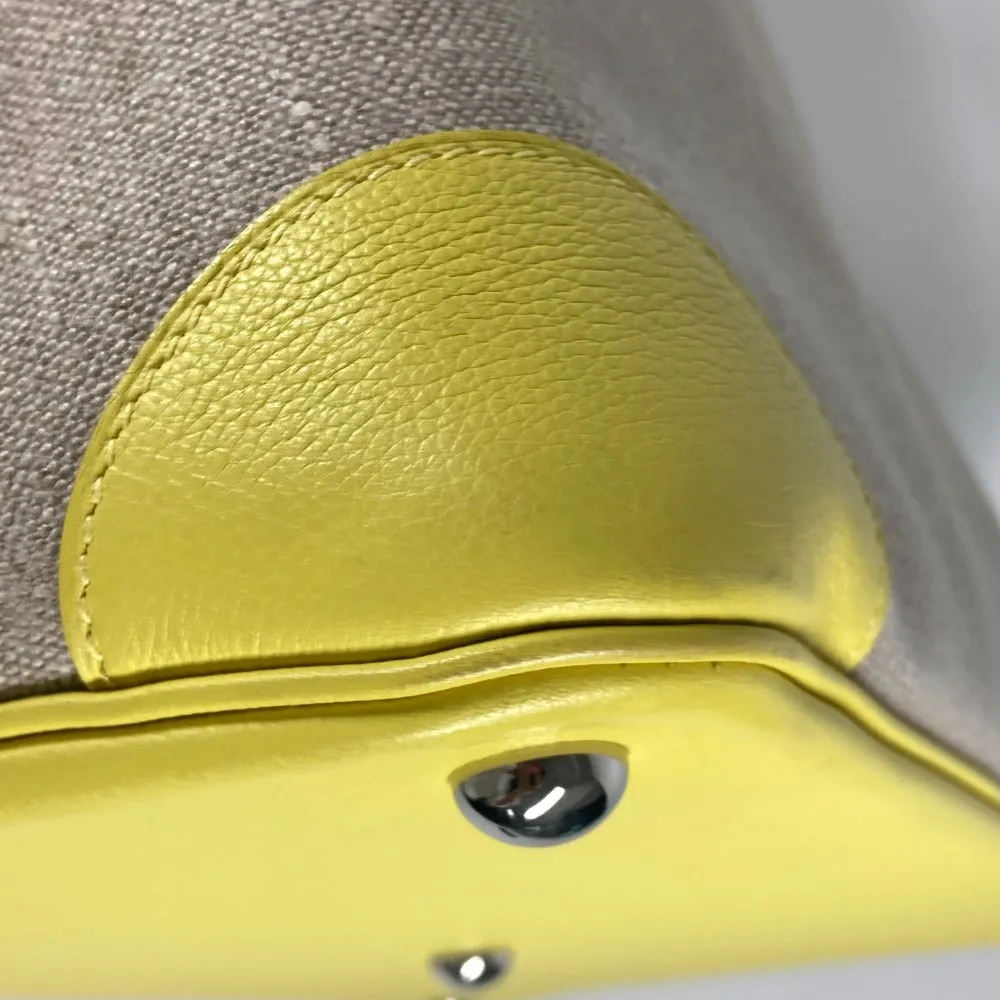 HERMES Tote Bag Swift, Toile H yellow Shoulder Bag Boston Duffel bag Bored 45 Women Used
