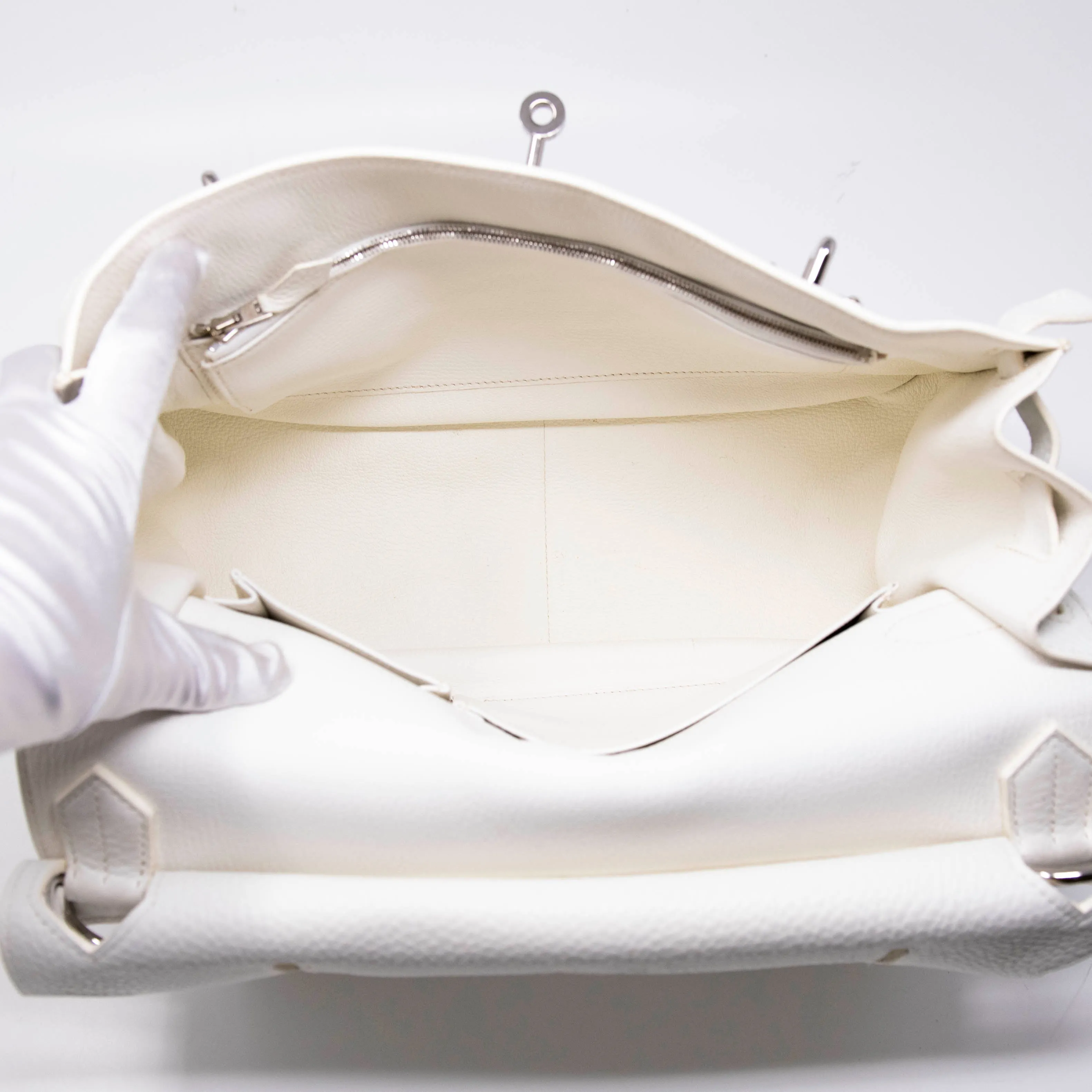 Hermes White Clemence Jypsiere 34