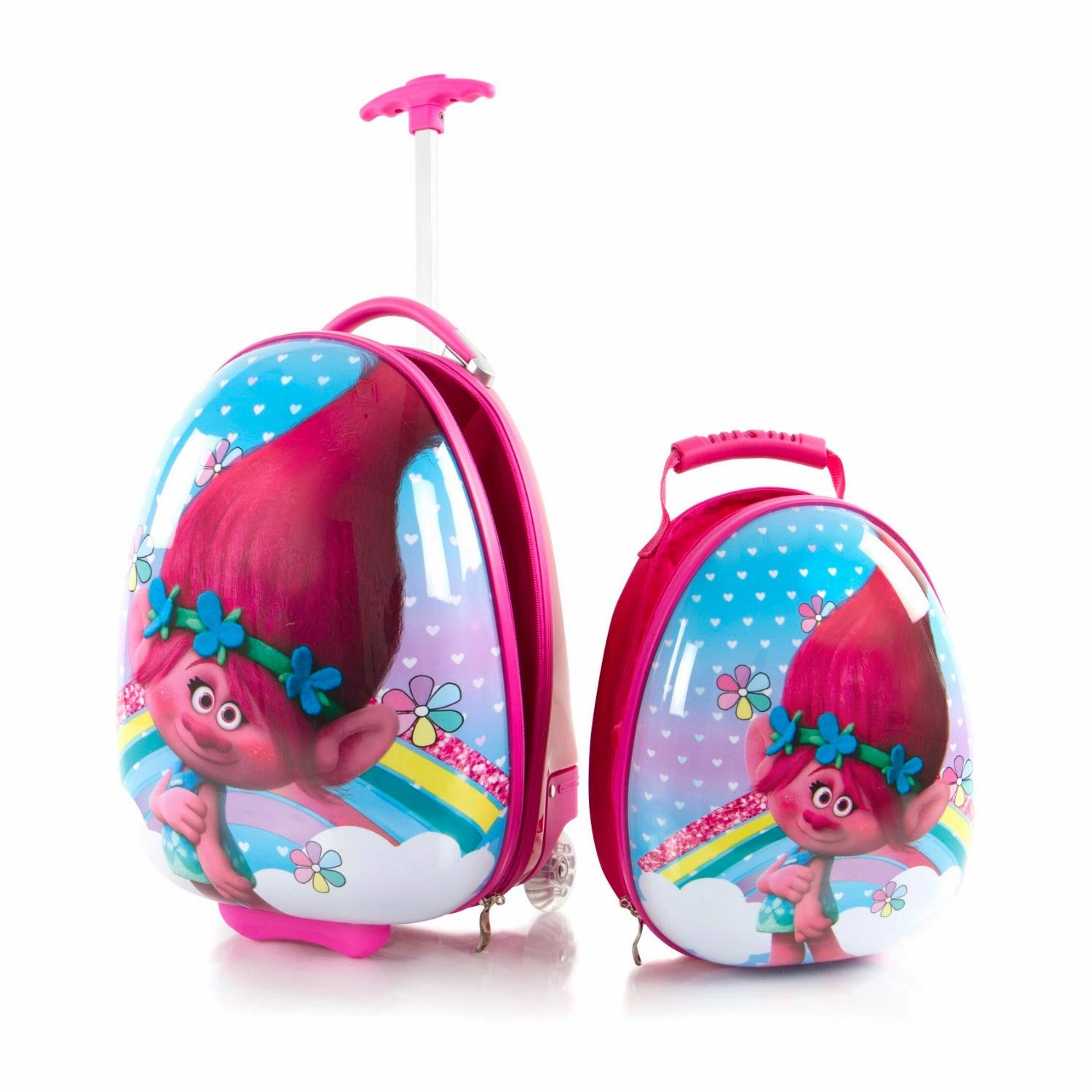 Heys America DreamWorks Egg Shape Trolls Kids Luggage and Backpack Set