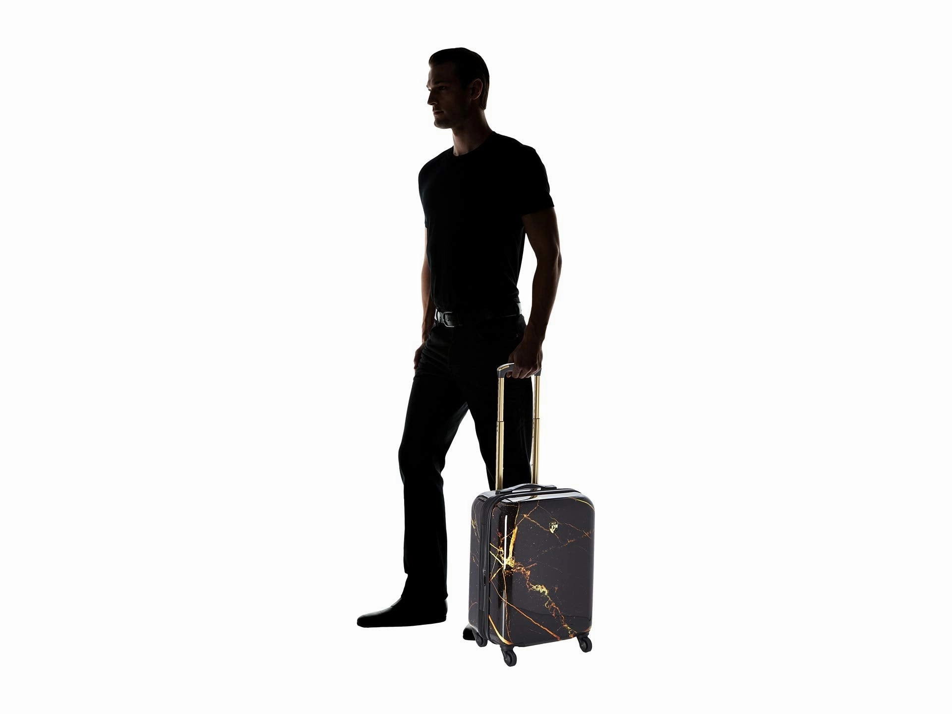 Heys America Unisex Portoro Marble 21" Spinner Black/Gold One Size
