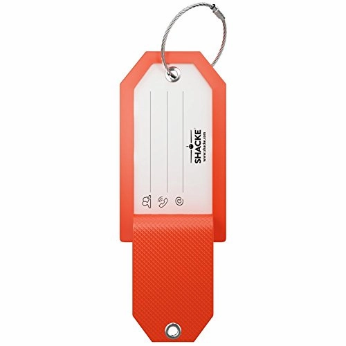 Initial Luggage Tag with Full Privacy Cover and Stainless Steel Loop - (Letter F)