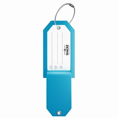 Initial Luggage Tag with Full Privacy Cover and Stainless Steel Loop (Aqua Teal) (K)