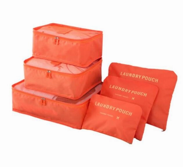 Iux Nylon Packing Cube Travel Bag System Durable 6 Pieces One Set Large Capacity Of Bags Unisex