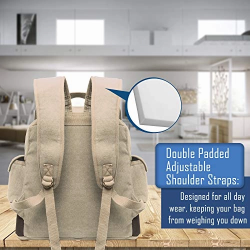 Jeep Rubicon Punisher US Flag Skull Rucksack With Leather Straps, Khaki & Bk