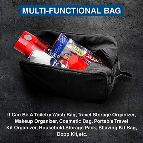 Jeep Wrangler Cat Dog Paw Prints Canvas Shower Kit Travel Toiletry Bag Case in Black & White