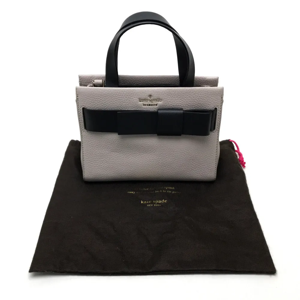 Kate Spade Handbag PXRU6082 leather Gray typex black Shoulder Crossbody Po Plat Street Women Used