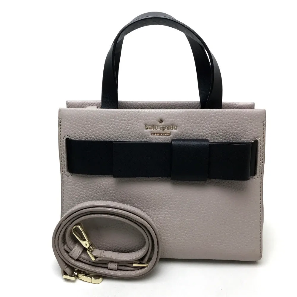 Kate Spade Handbag PXRU6082 leather Gray typex black Shoulder Crossbody Po Plat Street Women Used