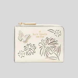 KATE SPADE Madison Perforated Small L-zip Wallet Meringue KK956