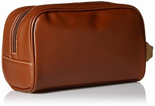 Kenneth Cole Men's Zip Travel Kit with Woven Handle, Saddle, One Size