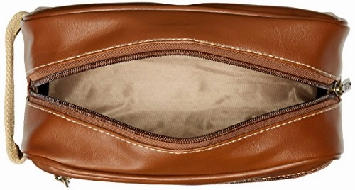 Kenneth Cole Men's Zip Travel Kit with Woven Handle, Saddle, One Size