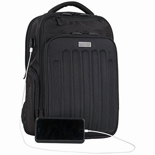 Kenneth Cole Reaction 1680D Polyester Checkpoint Friendly 15.6" Computer Backpack With Usb Port &