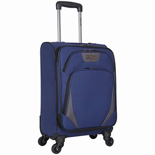 Kenneth Cole Reaction Going Places 20" 600d Polyester Expandable 4-Wheel Spinner Carry-on Luggage, Navy