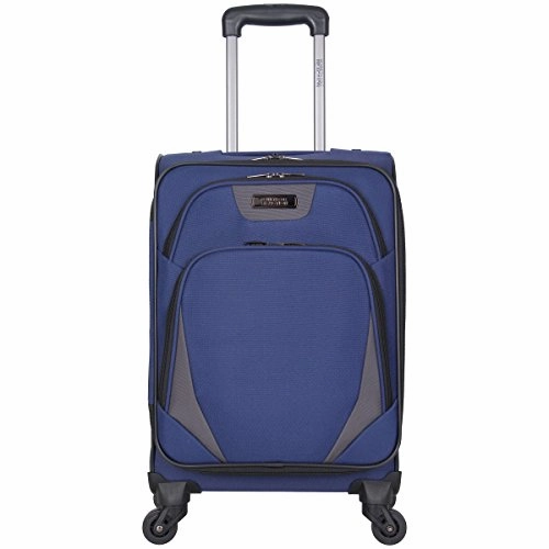 Kenneth Cole Reaction Going Places 20" 600d Polyester Expandable 4-Wheel Spinner Carry-on Luggage, Navy