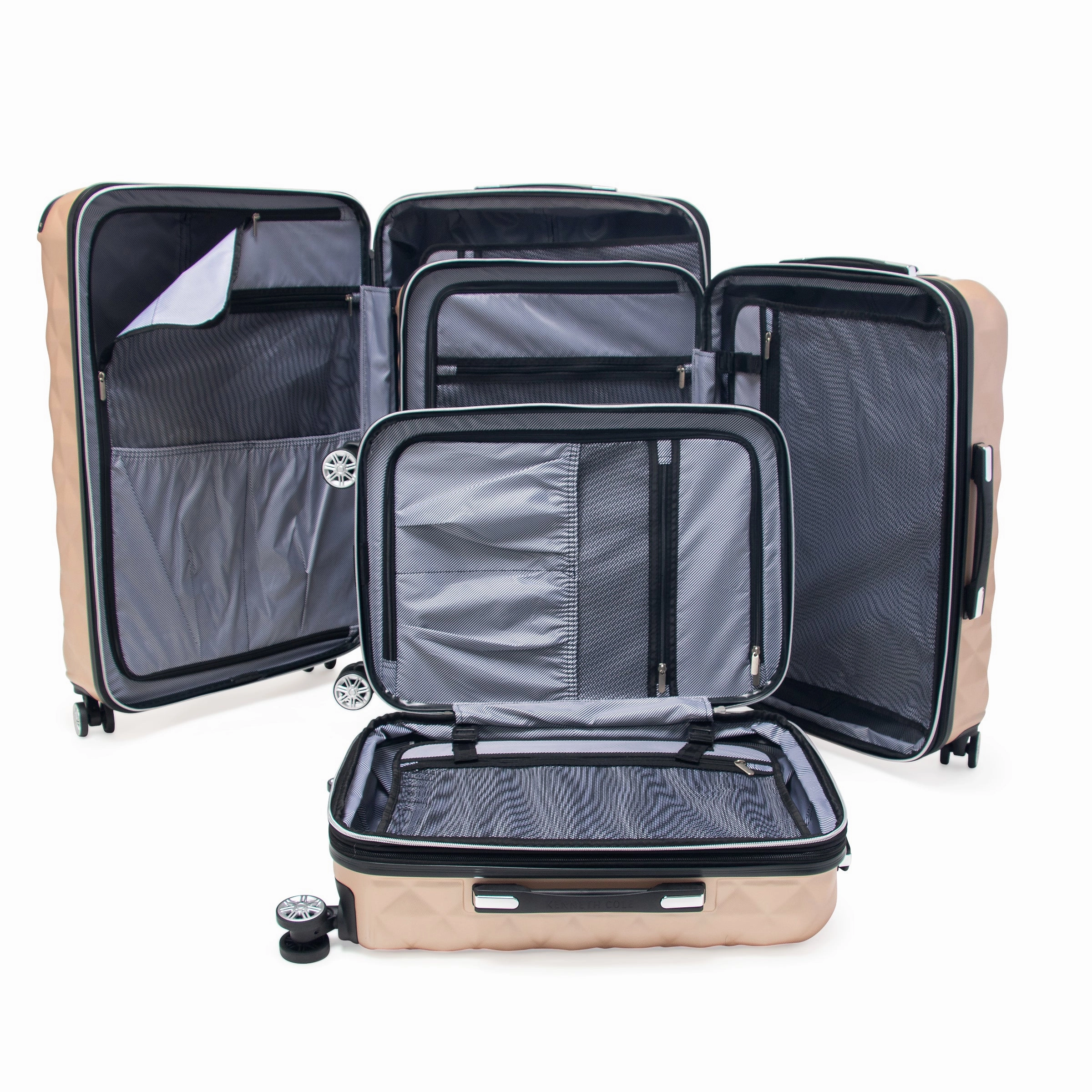 Kenneth Cole Reaction Women's Diamond Tower 3 Piece Set (20'', 24'', & 28") Hardside 8-Wheel Expandable Luggage Set