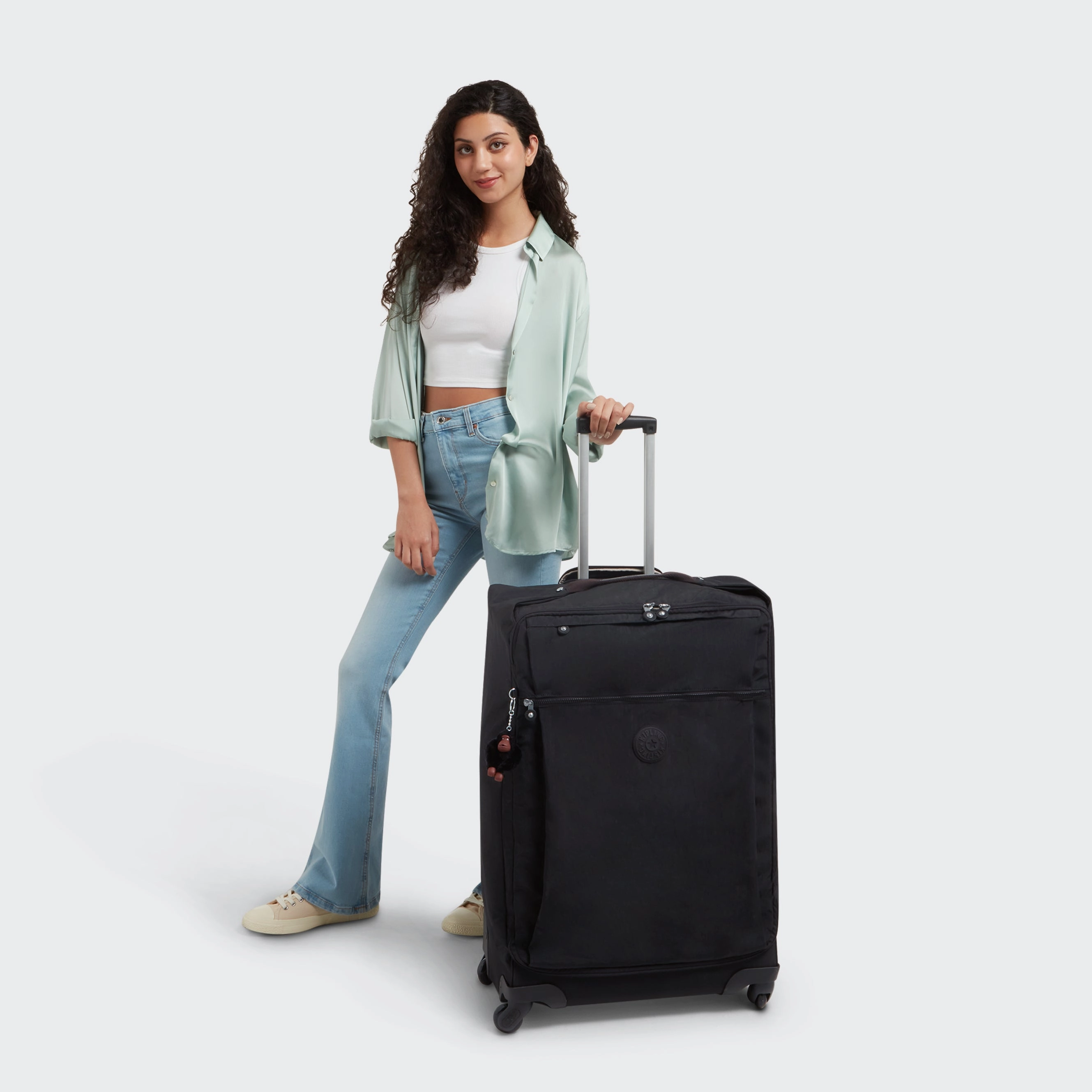 Kipling Darcey Large Rolling Luggage - Black Tonal