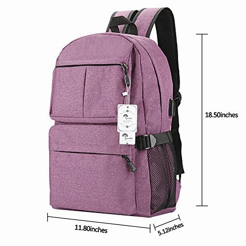Laptop Backpack, Winblo 15 15.6 Inch College Backpack With Usb Charging Port Light Weight Travel
