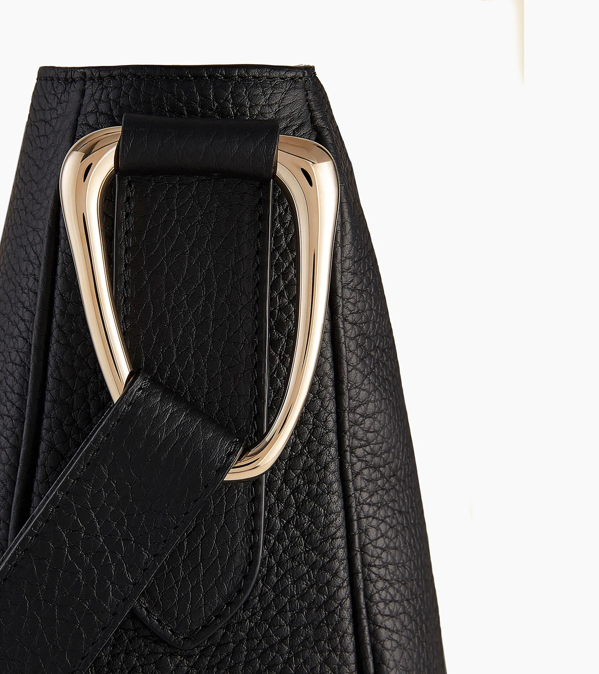 Large hobo bag Madeleine in grained calfskin leather