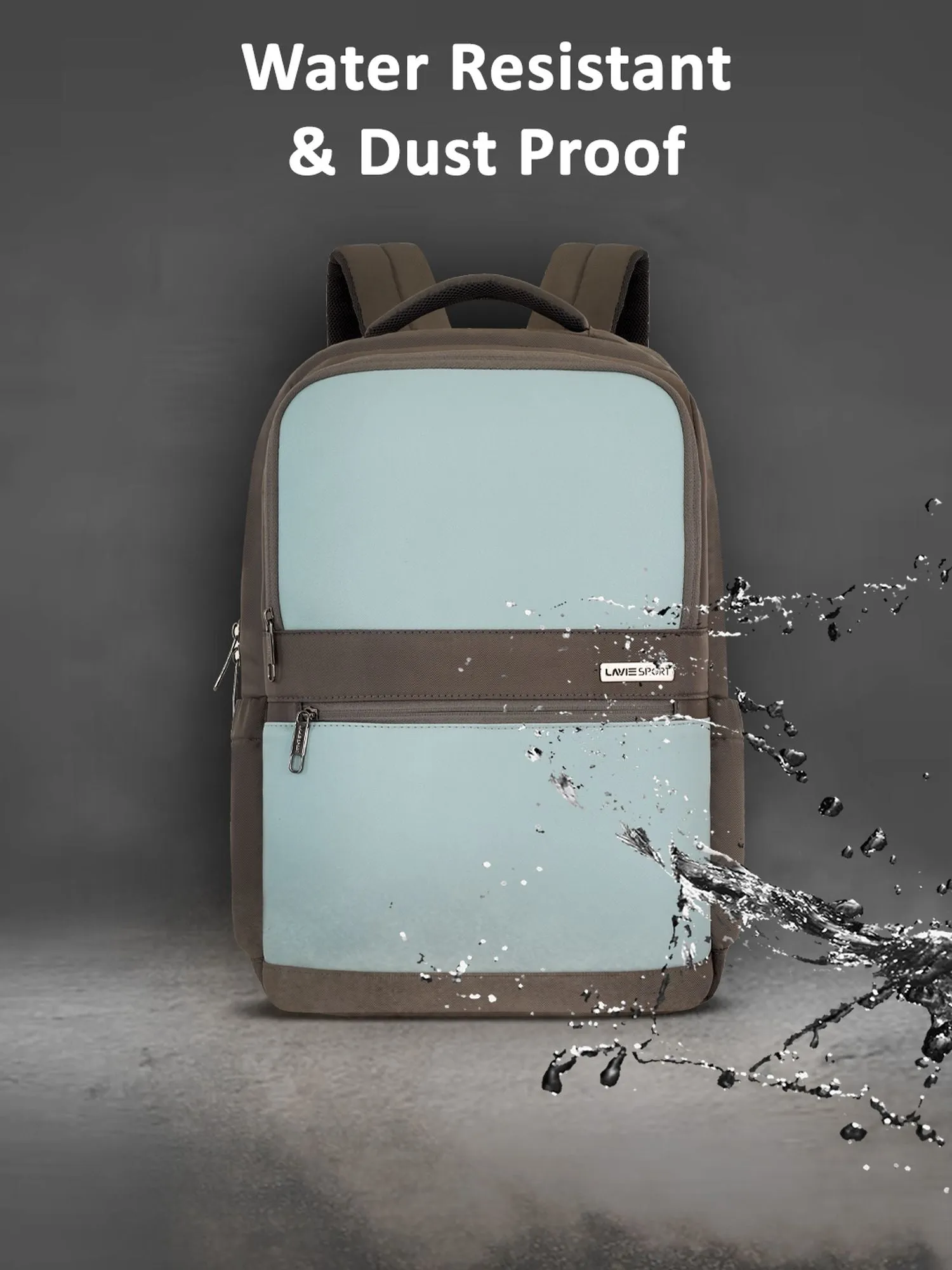 Lavie Sport Armour 24L Laptop Backpack with Trolley sleeve For Men & Women Black/Off White