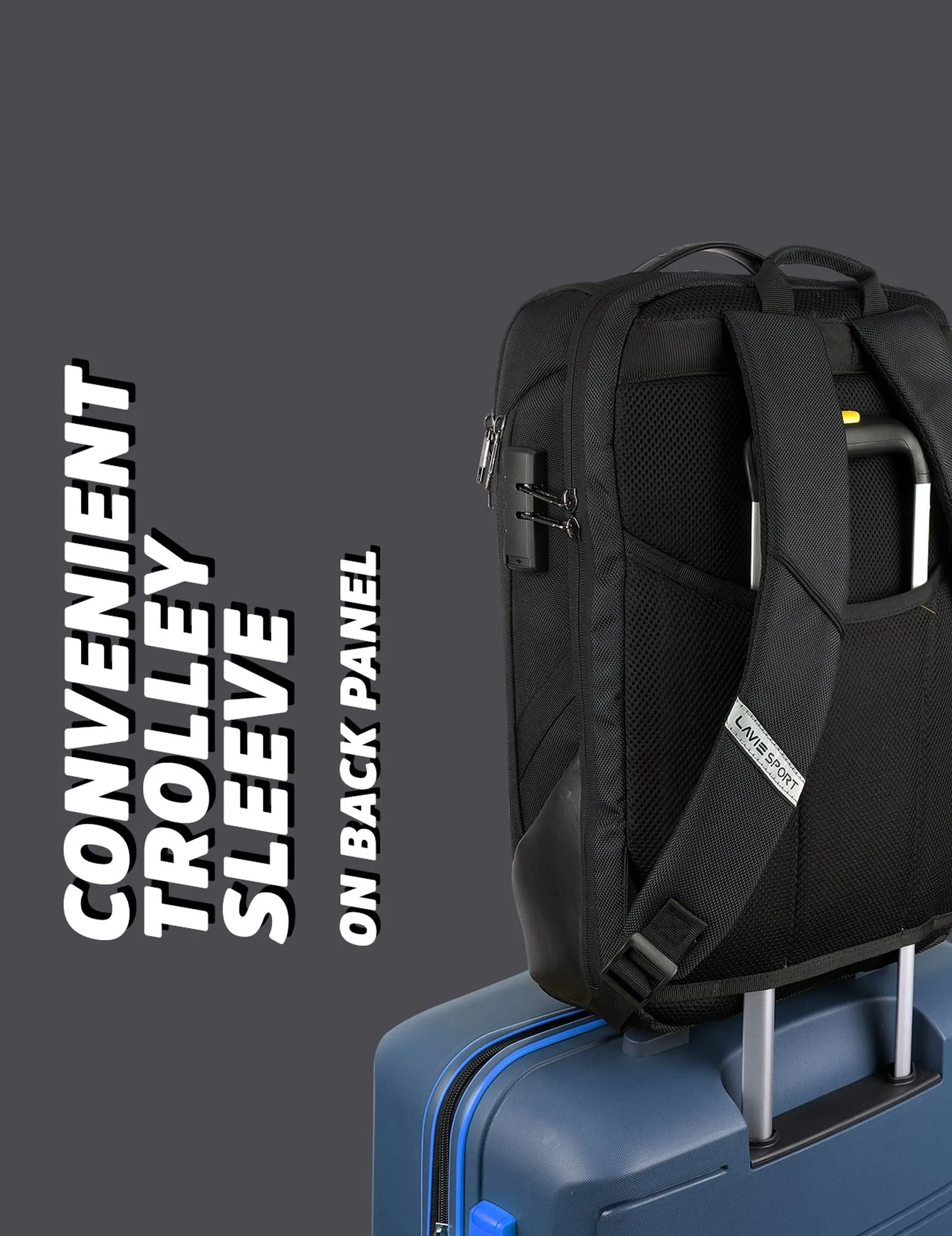 Lavie Sport Emperor 24L Anti-theft & Laptop Backpack For Men & Women - Navy Brown