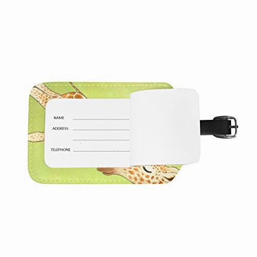 Leisisi Two Giraffes Travel Luggage Tags Suitcase Luggage Bag Tags, Travel Id Bag Tag Airlines