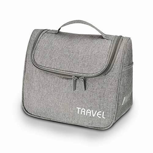 Lermende Toiletry Bag Large Cosmetic Makeup Travel Accessories Portable Hanging Organizer for Men & Women(Gray)