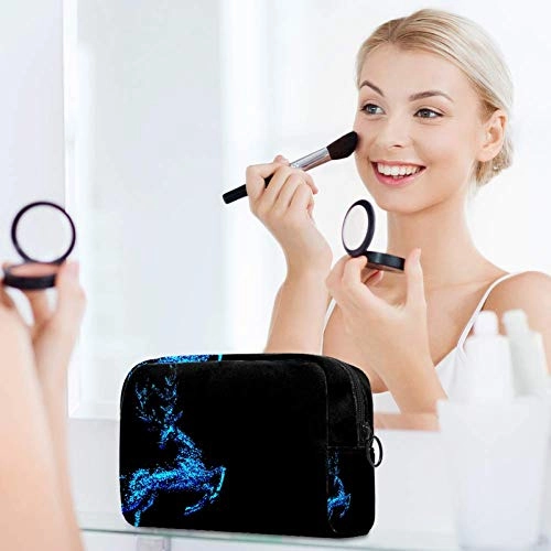 LEVEIS Starlight Deer Makeup Bag Cosmetic Bags Toiletry Travel Organizer for Women, Portable Storage Organzier for Cosmetics, Make Up Tools, Toiletries